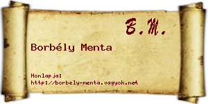 Borbély Menta névjegykártya