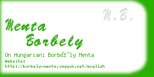menta borbely business card